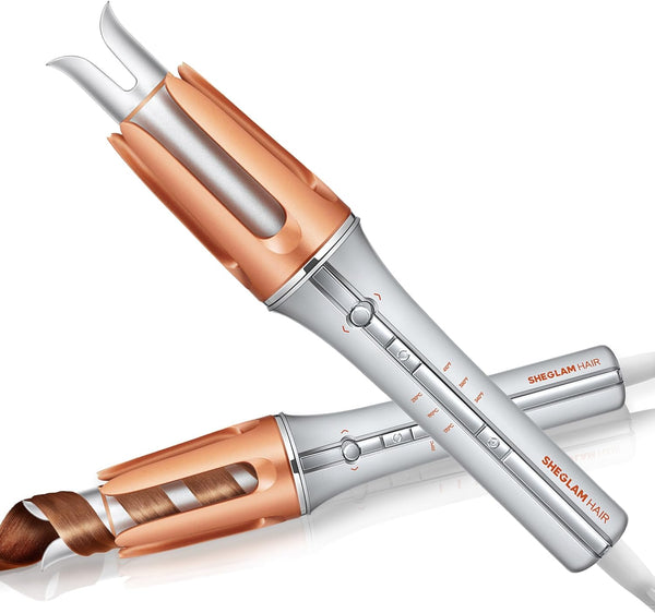 SHEGLAM Automatic Curling Iron 1¼" – 3 Temps, Fast Heating, 2-Way Rotation, Auto Shut-Off Hair Styling مكواة تجعيد شعر SHEGLAM أوتوماتيكية 1¼" – 3 درجات حرارة، تسخين سريع، دوران ثنائي، إيقاف تلقائي لتصفيف الشعر