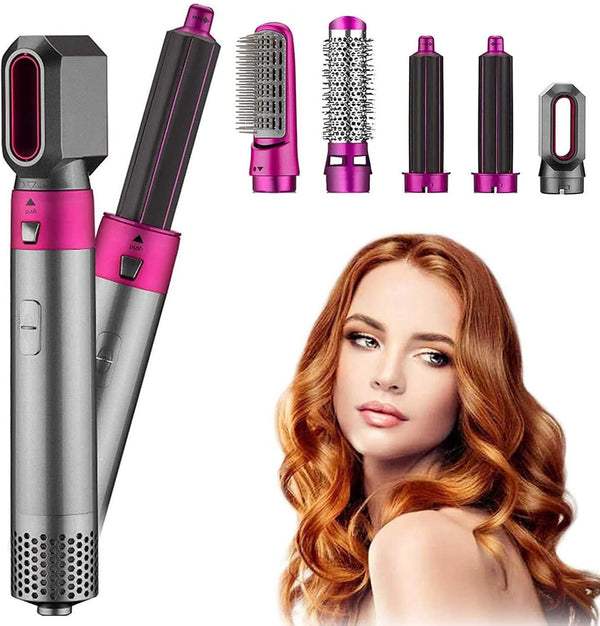 Aputue 5-in-1 Hair Dryer & Styler – Straightener, Comb, Curling Brush, 5 Barrels, Smoothing & Massage جهاز تصفيف الشعر 5 في 1 من Aputue – مجفف، مكواة، فرشاة تمليس وتجعيد، 5 رؤوس، تنعيم وتدليك فروة الرأس
