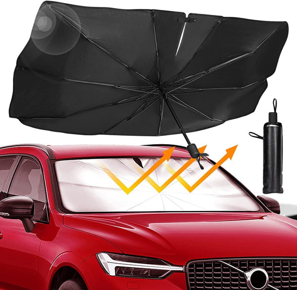 Car Windshield Sun Shade Umbrella – UPF50+, 2023 Foldable Full Cover, Upgraded Opening Design, Automotive Sun Protection مظلة واقية للزجاج الأمامي للسيارة – UPF50+، 2023 قابلة للطي، تغطية كاملة، تصميم فتح مطور، حماية من الشمس للسيارة
