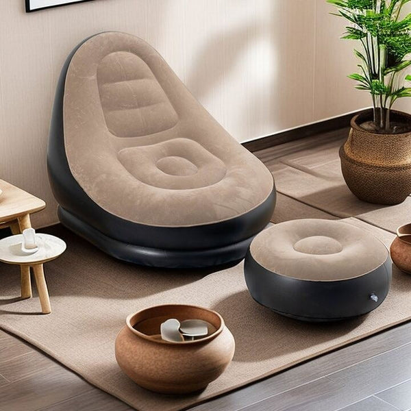 Inflatable Lounge Chair with Ottoman Set